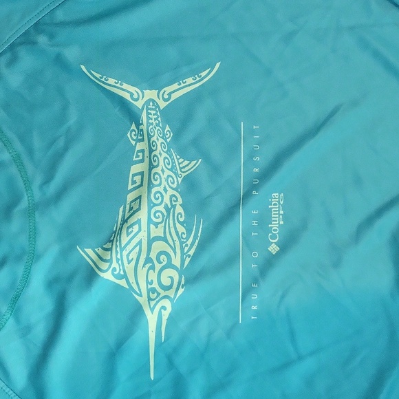 COLUMBIA Green Tidal Tee PFG OMNI-SHADE Long Sleeve Fish Shirt - Picture 6 of 11